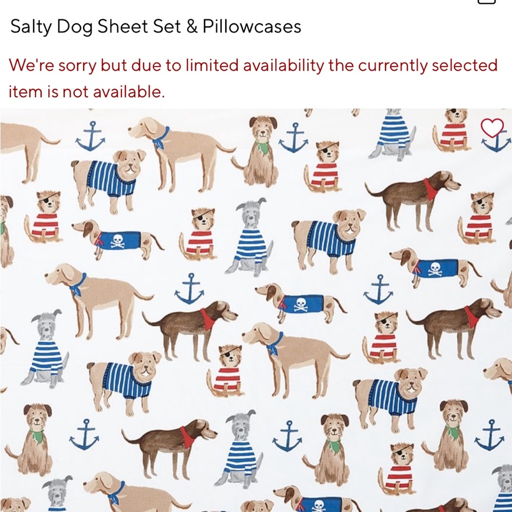 Pottery Barn Kids Salty Dog Twin sheet set
